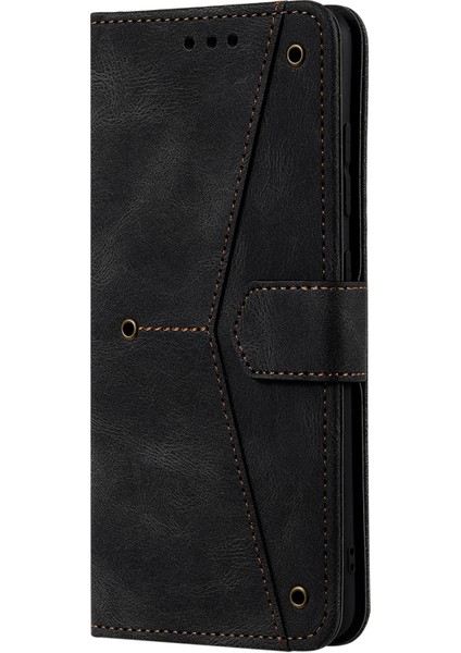 Birleştirme Dikiş Cilt Dokunuşu Hissi Tam Koruma Pu Deri Kapak Iç Tpu Telefon Kasası Kabuk Xiaomi Için Stant Cüzdanı Not 11 Pro 5g (Çin) (Mediatek)/not 11 Pro+ 5g-Black (Yurt Dışından)