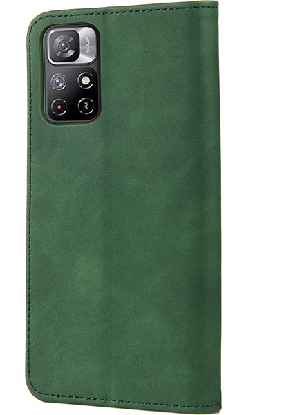 Xiaomi Redmi Için Not 11 5g (Çin) (Mediatek)/not 11T 5g/not 11S 5g Renk Ekleme Tam Koruma Deri Deri Stand Cüzdan Kapağı Telefon Kılıf Yeşili (Yurt Dışından) modelleri