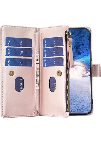 Xiaomi Için BF19 Redmi 9A Önleme Önleyici Telefon Kapağı Zippered Pu Deri Cüzdan Standı Telefon Vaka-Rose Altın (Yurt Dışından) fırsatları