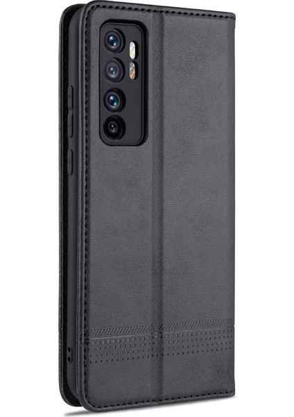 Otomatik Emilen Pu Deri+Tpu Cüzdan Stand Telefon Kapak Kılıfı Xiaomi Mi Note 10 Lite-Black (Yurt Dışından)