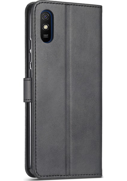 Cüzdan Standı Deri Cep Telefonu Xiaomi Redmi 9A-BLACK Için (Yurt Dışından) modelleri