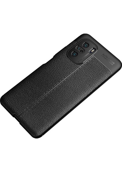 Litchi Doku Yumuşak Tpu Protector Cep Telefon Kapağı Xiaomi Redmi K40/REDMI K40 Pro/mi 11I 5g/poco F3-Black (Yurt Dışından)