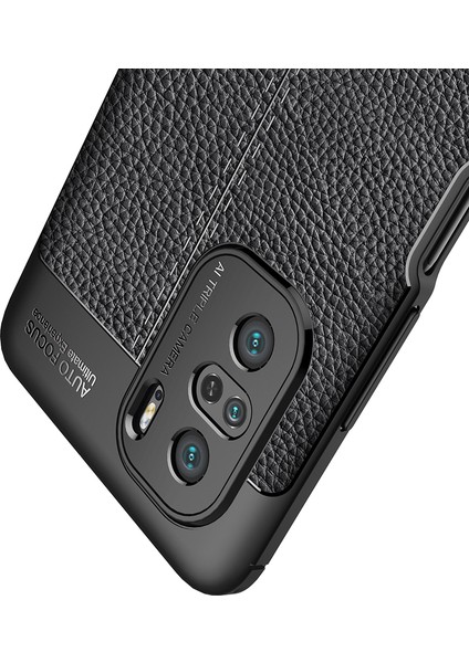 Litchi Doku Yumuşak Tpu Protector Cep Telefon Kapağı Xiaomi Redmi K40/REDMI K40 Pro/mi 11I 5g/poco F3-Black (Yurt Dışından)