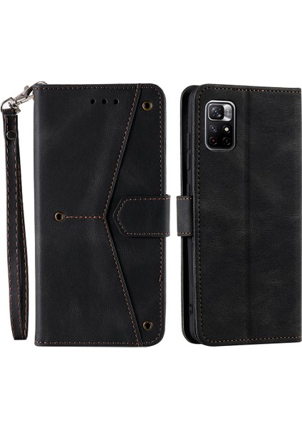 Birleştirme Dikiş Cilt Dokunuşu Hissi Tam Koruma Pu Deri Kapak Iç Tpu Telefon Kasası Kabuk Xiaomi Için Stant Cüzdanı Not 11 Pro 5g (Çin) (Mediatek)/not 11 Pro+ 5g-Black (Yurt Dışından) fiyatları