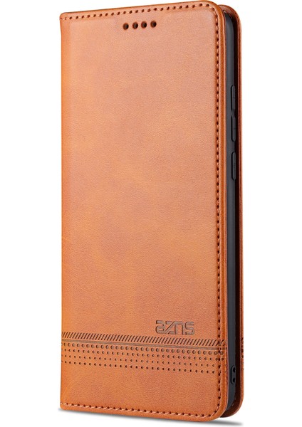 Otomatik Emilen Pu Deri+Tpu Cüzdan Stand Telefon Kapağı Kılıfı Xiaomi Mi Note 10 Lite-Brown (Yurt Dışından)