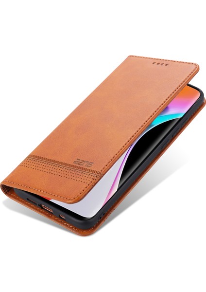 Otomatik Emilen Pu Deri+Tpu Cüzdan Stand Telefon Kapağı Kılıfı Xiaomi Mi Note 10 Lite-Brown (Yurt Dışından)