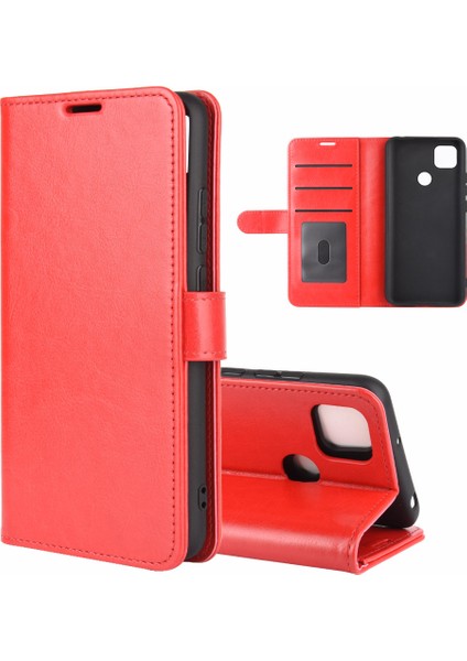 Crazy Horse Deri Cüzdan Xiaomi Redmi 9c/9c Nfc-Red Için Stand Koruyucu Kapak (Yurt Dışından)