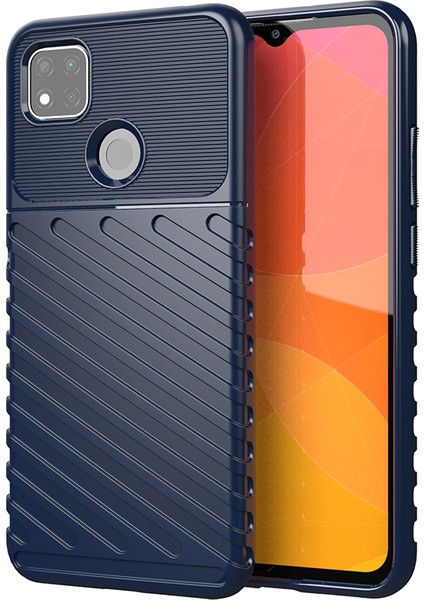 Thunder Serisi Twill Texture Tpu Xiaomi Redmi 9c/9c Nfc-Blue Için (Yurt Dışından)