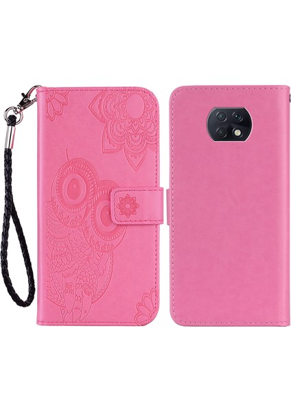 Baskı Baykuş Çiçek Deri Cüzdan Xiaomi Redmi Için Telefon Kılıfı Not 9t 5g/not 9 5g-Rose (Yurt Dışından)