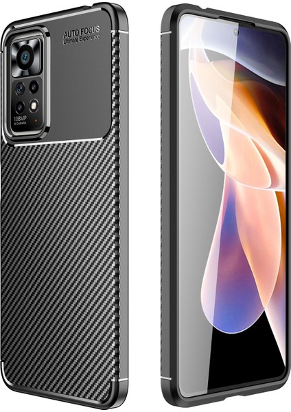 Xiaomi Redmi Için Note 11 Pro+ 5g/note 11 Pro 5g Karbon Fiber Doku Telefon Kapağı Ultra Ince Yumuşak Tpu Geri Kılıf Black (Yurt Dışından)