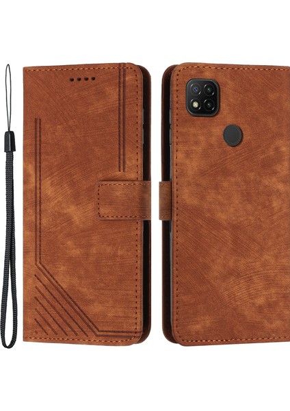 Xiaomi Poco C31/REDMI 10A/9C/9C Nfc Çizgileri Için Telefon Kılıfı Deri Cüzdan Standı Damla Geçirmez Kapak-Kahverengi (Yurt Dışından) fiyatları