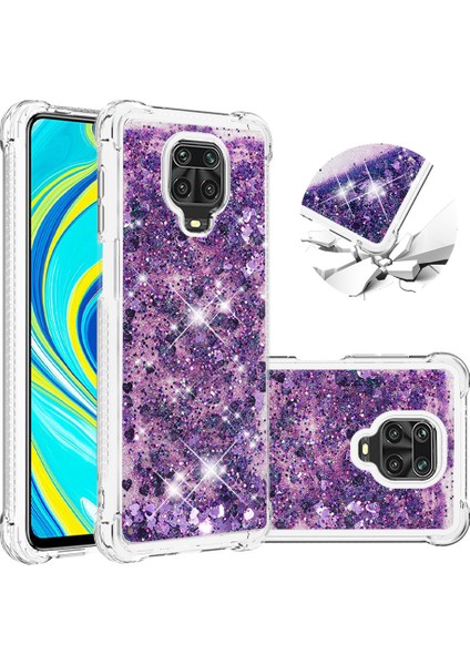 Xiaomi Redmi Için Dinamik Quicksand ve Tpu Kapağı Not 9s/note 9 Pro/9 Pro Max-Purple (Yurt Dışından)
