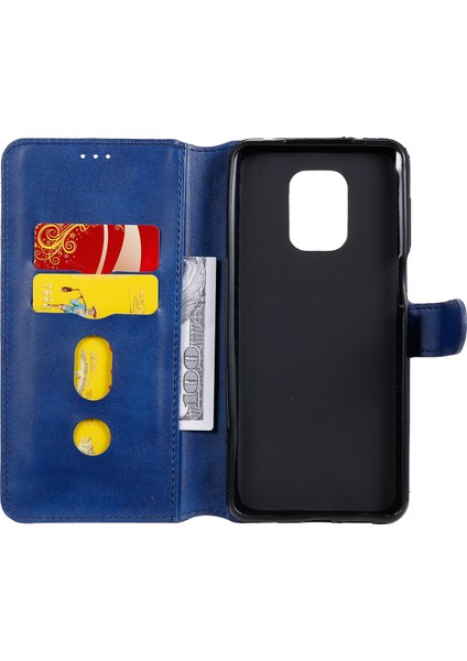 Classics Pu Deri Telefon Kasası Cüzdanı Xiaomi Redmi Için Manyetik Kapak Not 9s/9 Pro Max/9 Pro-Blue (Yurt Dışından)