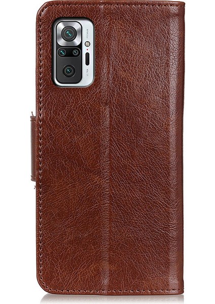 Nappa Doku Deri Cüzdan Kabuk Kılıfı Xiaomi Redmi Note 10 Pro Max/redmi Note 10 Pro-Brown (Yurt Dışından)