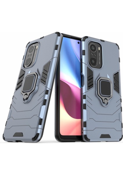 Pc+Tpu Kombinasyon Parmak Halkası Tutucu Xiaomi Redmi K40 Pro/redmi K40/REDMI K40 Pro+/mi 11I/POCO F3-Blue Için (Yurt Dışından)