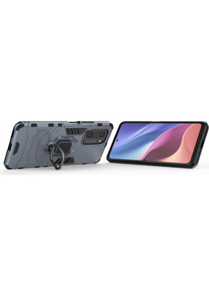 Pc+Tpu Kombinasyon Parmak Halkası Tutucu Xiaomi Redmi K40 Pro/redmi K40/REDMI K40 Pro+/mi 11I/POCO F3-Blue Için (Yurt Dışından)