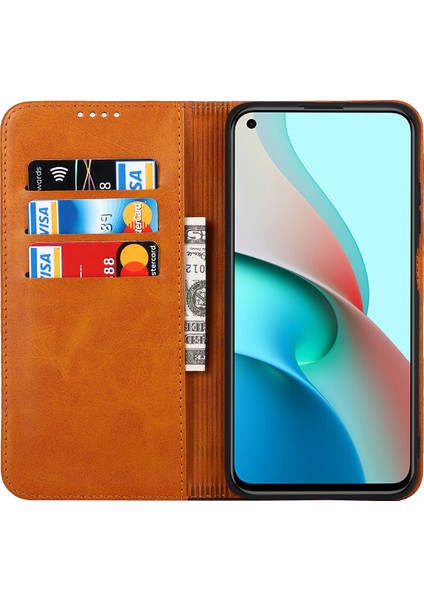 Xiaomi Için Redmi Not 9 5g/not 9t 5g Pu Deri Cüzdan Telefon Kılıfı Iki Renk Ekleme Buzağı Dokusu Stand Flip Telefon Kapağı Sarı/kahverengi (Yurt Dışından) fiyatları