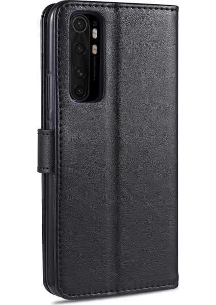 Xiaomi Mi Note 10 Lite-Black Için Telefon Kabuğu Deri Cüzdan Stand Kılıfı (Yurt Dışından)