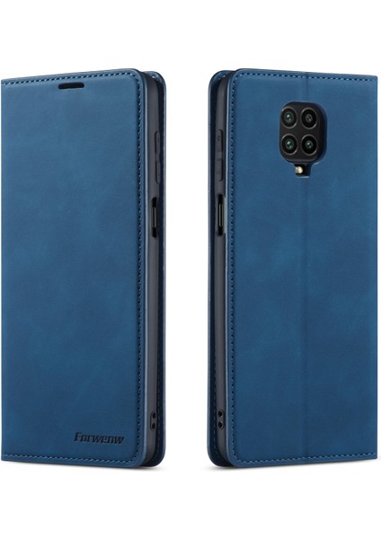 Xiaomi Redmi Için Ipeksi Dokunmatik Deri Kasa Not 9 Pro/not 9 Pro Max/note 9s-Blue (Yurt Dışından)