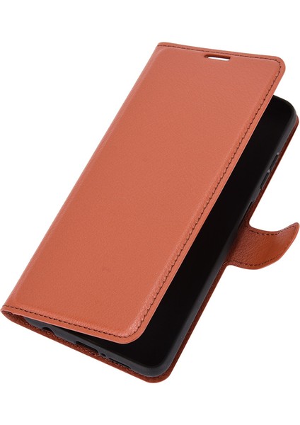 Xiaomi Poco X3 Nfc/poco X3-Brown Için Litchi Cilt Cüzdan Deri Stand Kılıfı (Yurt Dışından)