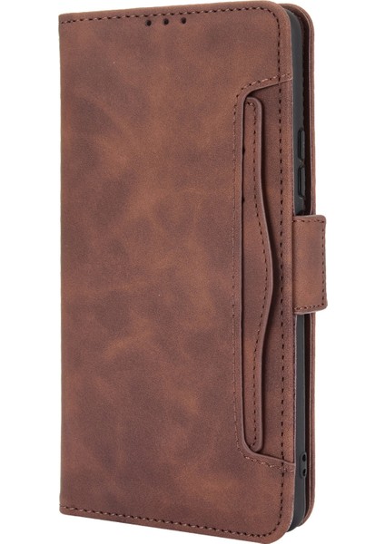 Çoklu Kart Yuvası Tasarım Deri Cüzdan Kılıfı Xiaomi Redmi Note 10 Pro/note 10 Pro Max Anti-Drop Telefon Aksesuar-Brown (Yurt Dışından)