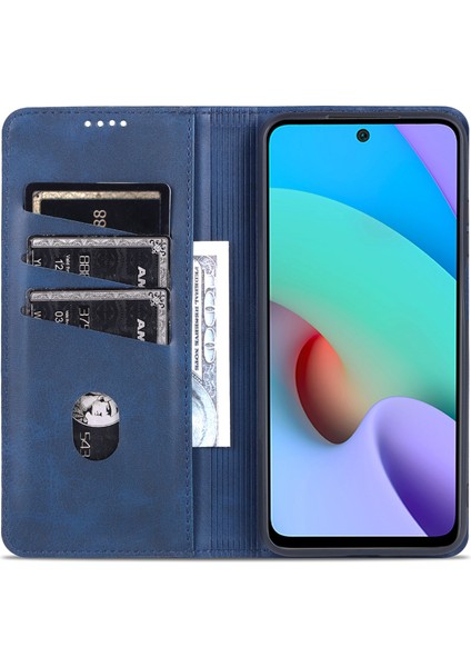 Anti-Fall Iyi Korunmuş Otomatik Emici Cüzdan Tasarımı Pu Deri Telefon Standı Kapak Kasası Xiaomi Redmi Note 11 Pro 5g (Çin) (Mediatek)/11 Pro+ 5g-Mavi (Yurt Dışından) fırsatları