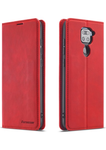 Xiaomi Redmi Için Ipeksi Dokunmatik Deri Kılıf Not 9/redmi 10X 4g-Red (Yurt Dışından)