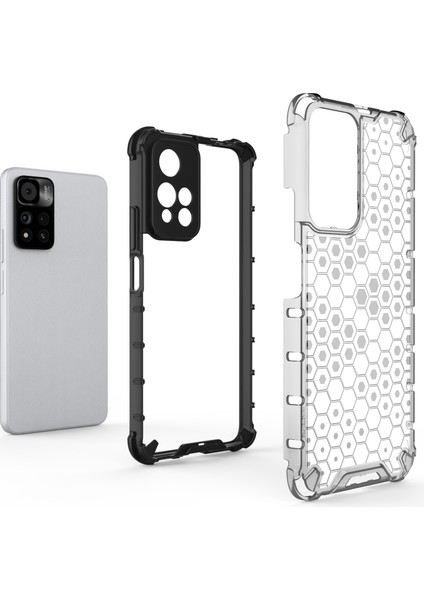 Xiaomi Redmi Için Note 11 Pro+ 5g/11 Pro 5g (Çin) (Mediatek) Tpu+ Pc Telefon Kapağı Çekmeye Dayanıklı Petek Deseni Şok Geçirmez Telefon Vaka-Grey (Yurt Dışından) fiyatları
