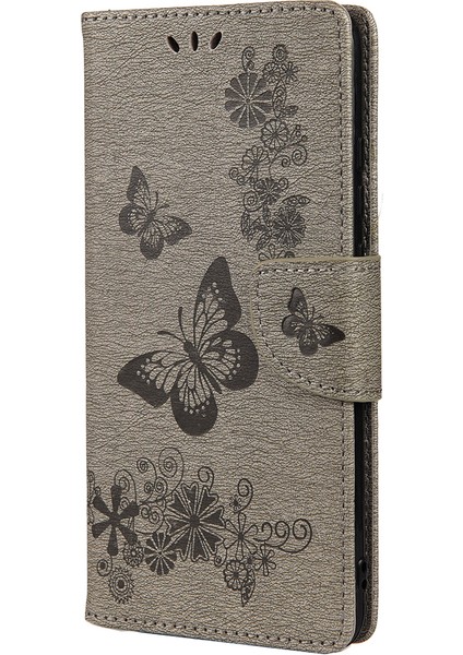 Folio Baskısal Kelebek Çiçek Flip Stand Cüzdan Deri Telefon Kılıfı Xiaomi Redmi Not 11 Pro+ 5g/note 11 Pro 5g (Çin) (Mediatek) -Grey (Yurt Dışından) fiyatları