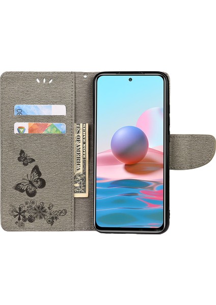Folio Baskısal Kelebek Çiçek Flip Stand Cüzdan Deri Telefon Kılıfı Xiaomi Redmi Not 11 Pro+ 5g/note 11 Pro 5g (Çin) (Mediatek) -Grey (Yurt Dışından) fırsatları