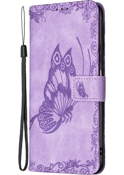 Xiaomi Için Redmi 10 4g (2021)/REDMI 10 Prime/redmi 10 2022 4g/redmi Not 11 4g (Mediatek) Baskılış Stand Cüzdan Deri Deri Flip Case Koruyucu Kapak Morası (Yurt Dışından)