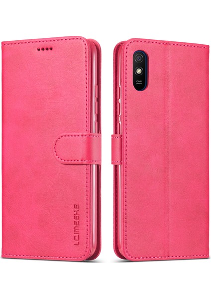 Cüzdan Standı Deri Cep Telefonu Xiaomi Redmi 9A-ROSE Için (Yurt Dışından)