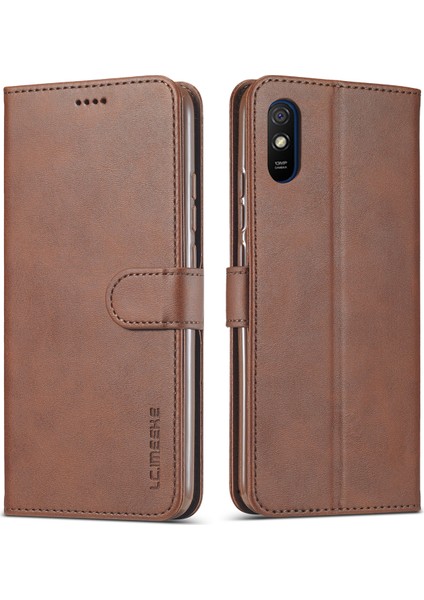 Cüzdan Standı Deri Cep Telefonu Xiaomi Redmi 9A-COFFEE Için (Yurt Dışından)