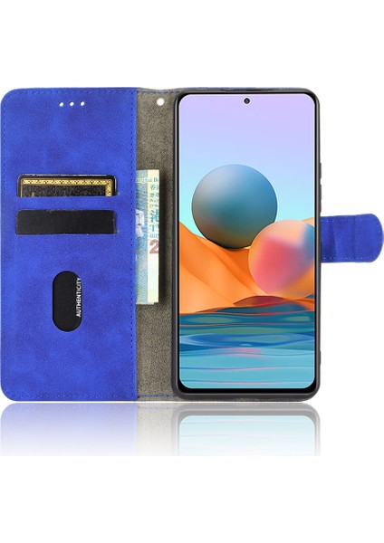 Xiaomi Redmi Için Ipeksi Dokunmatik Deri Cüzdan Kılıfı Note 10 Pro Max/redmi Note 10 Pro-Blue (Yurt Dışından)