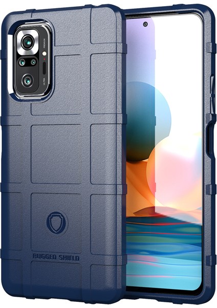 Şok Geçirmez Engebeli Kare Izgara Cilt Tpu Xiaomi Redmi Için Telefon Kılıfı Note 10 Pro/not 10 Pro Maks-Blue (Yurt Dışından)