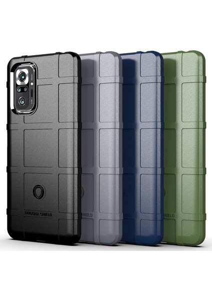 Şok Geçirmez Engebeli Kare Izgara Cilt Tpu Xiaomi Redmi Için Telefon Kılıfı Note 10 Pro/not 10 Pro Maks-Blue (Yurt Dışından)