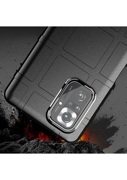 Şok Geçirmez Engebeli Kare Izgara Cilt Tpu Xiaomi Redmi Için Telefon Kılıfı Note 10 Pro/not 10 Pro Maks-Blue (Yurt Dışından)