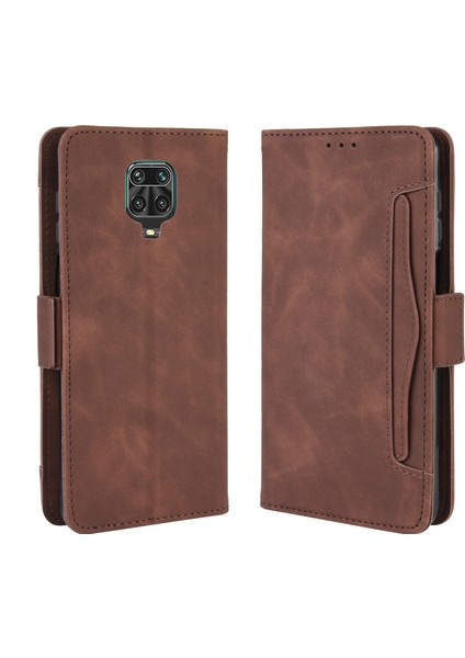 Cüzdan Stand Tasarımı ile Xiaomi Redmi Için Anti-Drop Deri Telefon Kılıfı Not 9s/redmi Note 9 Pro/redmi Note 9 Pro Max-Brown (Yurt Dışından)