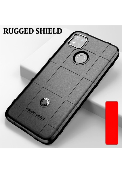 Sağlam Kalkan Square Grid Doku Tpu Xiaomi Redmi Için Koruyucu Kabuk 9c/9c Nfc-Black (Yurt Dışından)