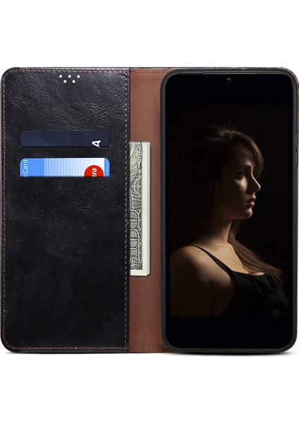 Xiaomi Için Redmi 10A/REDMI 9c/9c Nfc Deri+Tpu Cüzdan Stilinde Telefon Kılıfı Mumsu Çılgın At Dokusu Manyetik Otomatik Absorbed Şok Geçirmez Kapak Stand-Black (Yurt Dışından) fiyatları