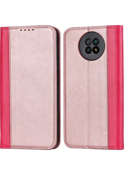 Xiaomi Redmi Için Not 9 5g/not 9t 5g Pu Deri Cüzdan Telefon Kılıfı Iki Renk Ekleme Buzağı Dokusu Stand Flip Telefon Kapak Golü (Yurt Dışından)