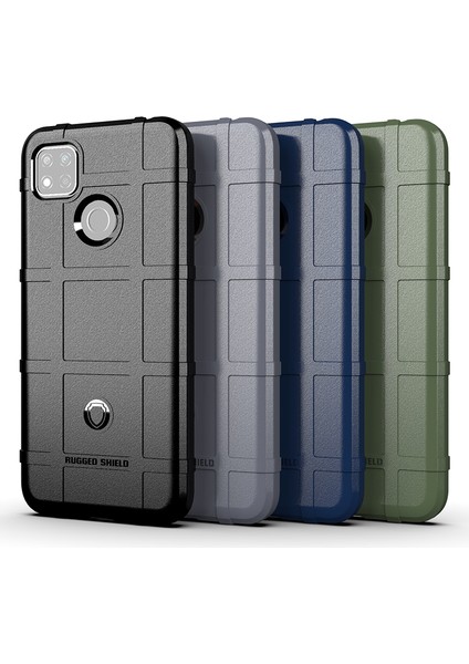 Sağlam Kalkan Square Grid Doku Tpu Xiaomi Redmi Için Koruyucu Kabuk 9c/9c Nfc-Green (Yurt Dışından)