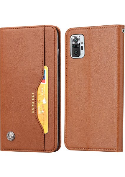 Xiaomi Redmi Için Otomatik Emilmiş Cüzdan Deri Koruyucu Telefon Kapağı Note 10 Pro/not 10 Pro Max-Brown (Yurt Dışından)