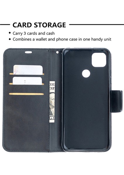 Xiaomi Redmi 9c/redmi 9c Nfc-Black Için Stand Şık Kılıflı Cüzdan Deri ile (Yurt Dışından)
