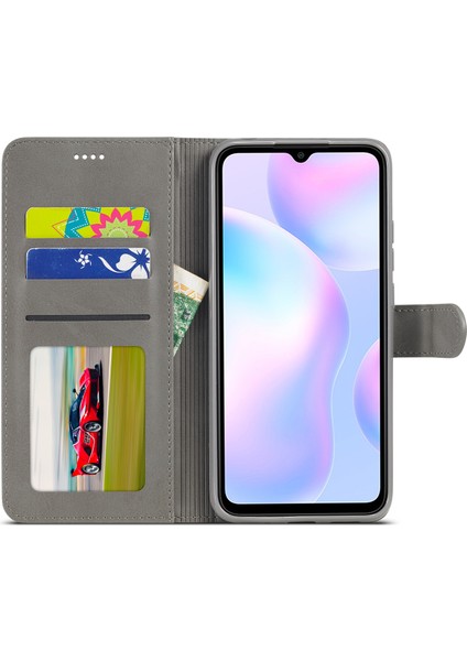 Cüzdan Standı Deri Cep Telefonu Xiaomi Redmi 9A-GREY Için (Yurt Dışından) fırsatları