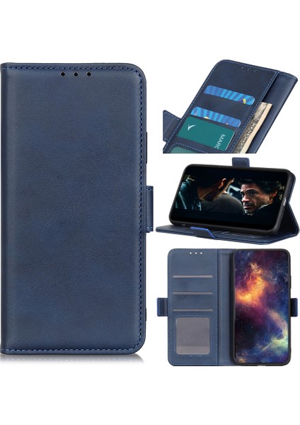 Xiaomi Redmi 9c/9c Nfc-Mavi Için Manyetik Deri Standı Cüzdan Koruyucu Kasa (Yurt Dışından)