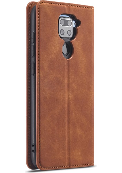 Xiaomi Için Ipeksi Dokunmatik Deri Kasa Redmi Note 9/redmi 10X 4g-Brown (Yurt Dışından)