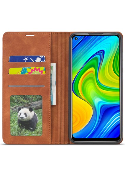 Xiaomi Için Ipeksi Dokunmatik Deri Kasa Redmi Note 9/redmi 10X 4g-Brown (Yurt Dışından)