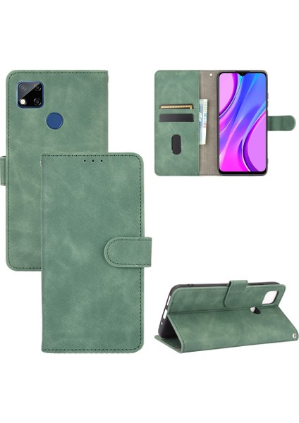 Xiaomi Redmi 9c/redmi 9c Nfc-Green Için Deri Tuph Cül Stand Deri Kılıf (Yurt Dışından)