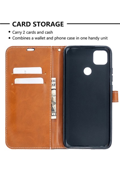 Xiaomi Redmi 9c/redmi 9c Nfc-Black Için Çeşitli Kot Cons Cilt Deri Cep Telefonu Kapağı (Yurt Dışından)